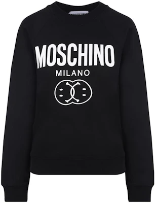 (Women) Moschino FW22 Black Smiley Logo Cotton Crewneck Sweatshirt A1704-5528-2555 Buy (Women) Moschino FW22 Black Smiley Logo Cotton Crewneck Sweatshirt A1704-5528-2555