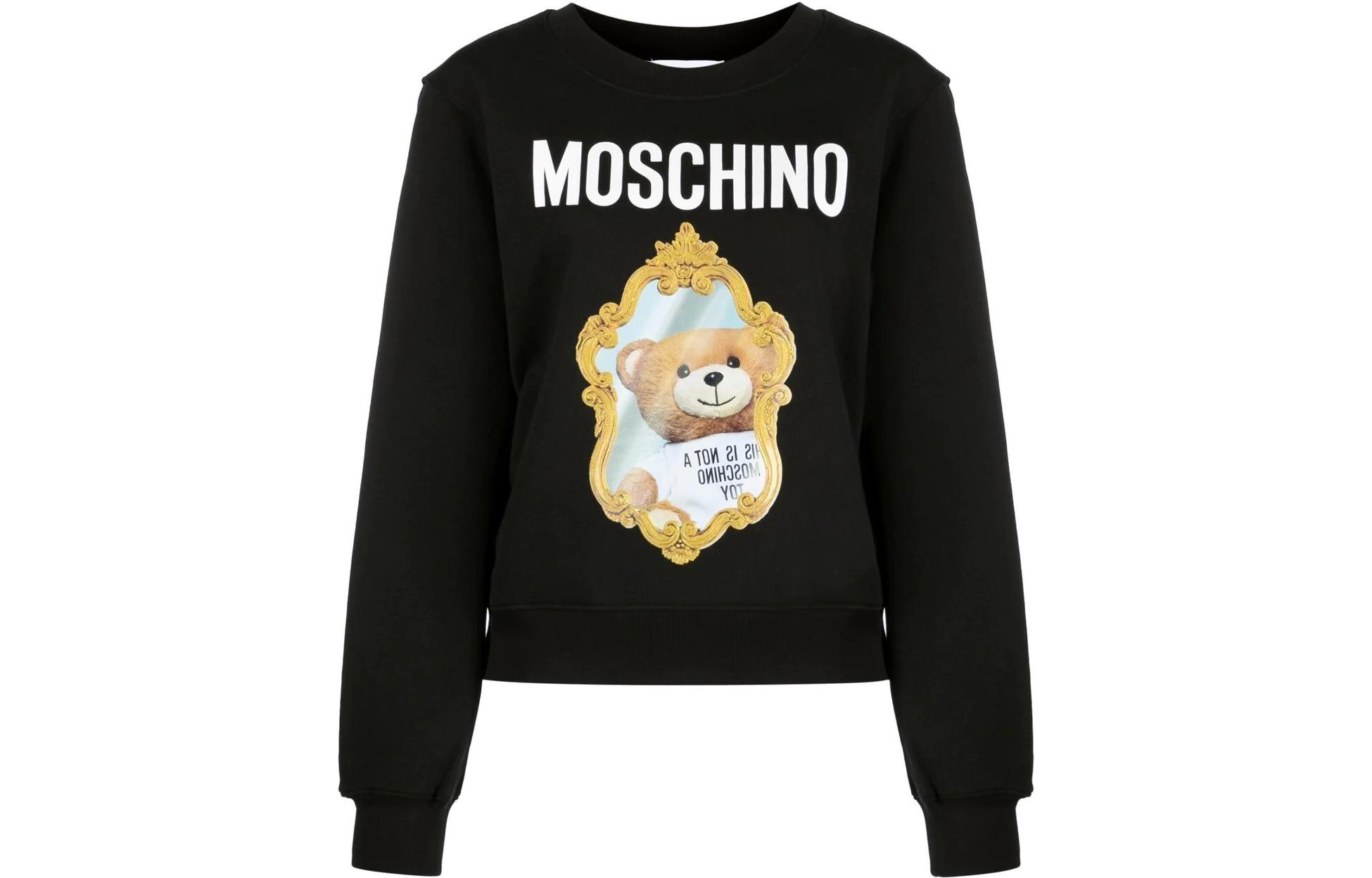 (Women) MOSCHINO FW22 Cartoon Logo Print Crewneck Sweatshirt Women’s Black V1715-5428-7555