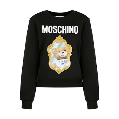 (Women) MOSCHINO FW22 Cartoon Logo Print Crewneck Sweatshirt Women’s Black V1715-5428-7555