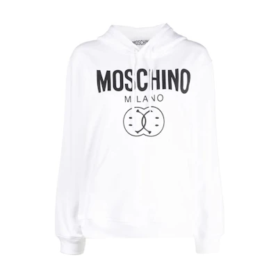 (Women) Moschino FW22 Graphic Print Pullover Hoodie Women’s White A1703-5528-2001
