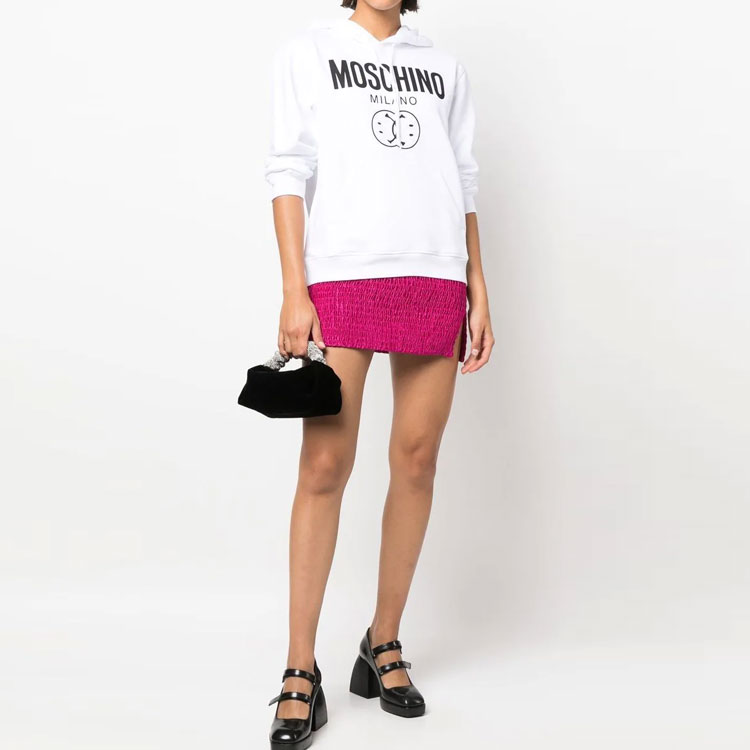 Lookbook (Women) Moschino FW22 Graphic Print Pullover Hoodie Women’s White A1703-5528-2001