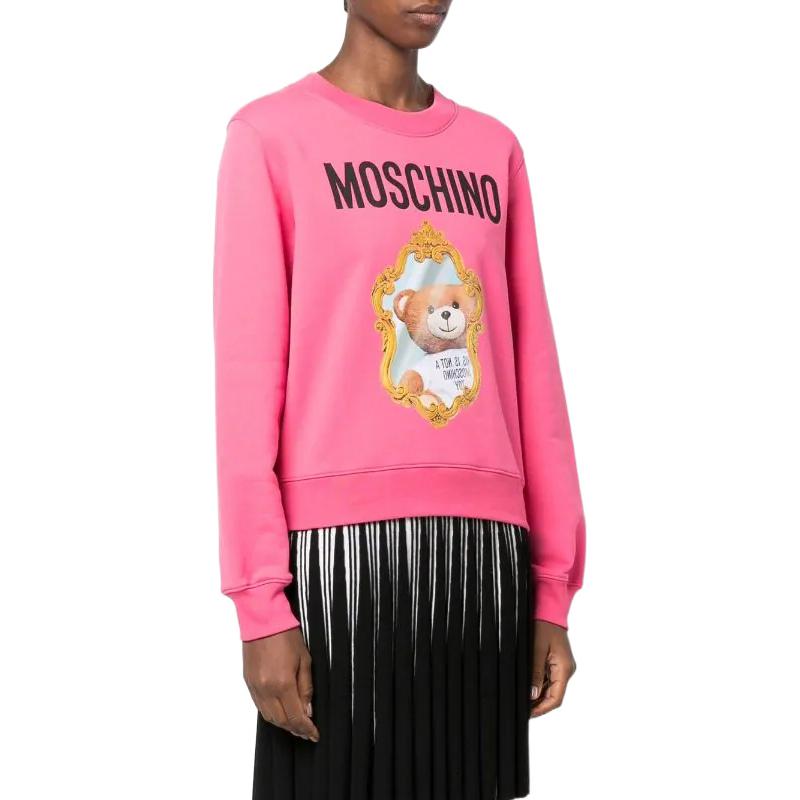 Purchase (W) Moschino FW22粉紅泰迪熊長袖Logo印花女款衛衣 V1715-5428-7211
