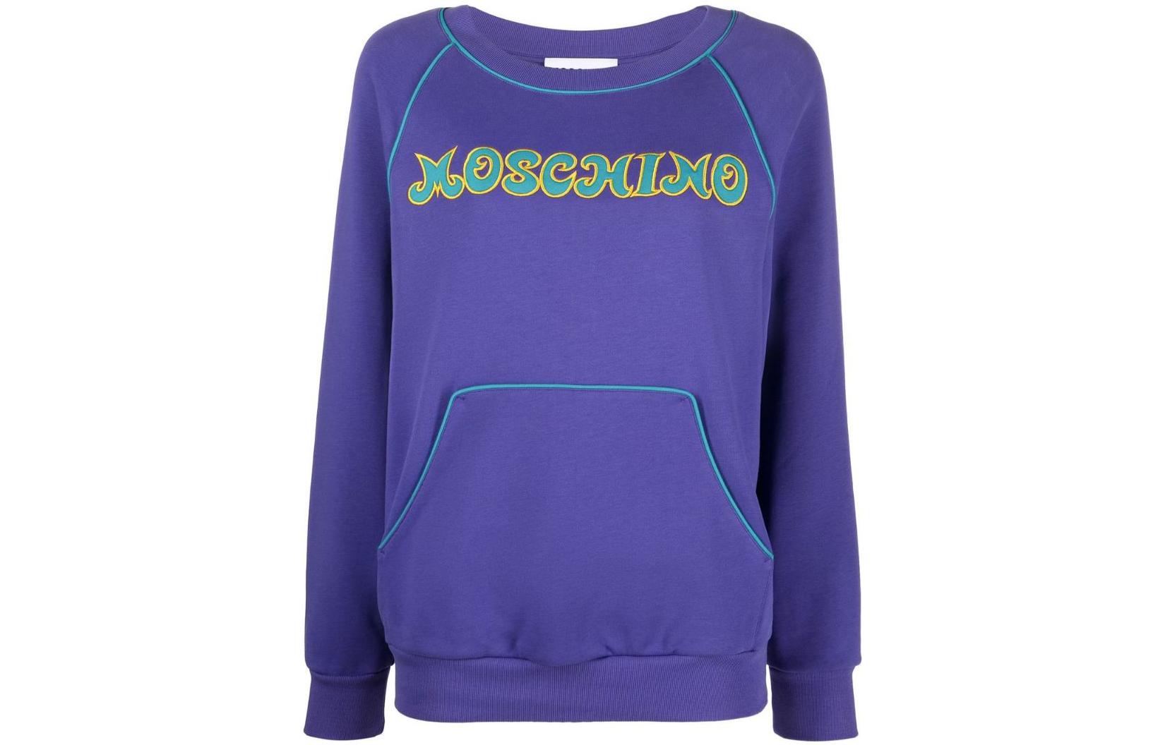 (Women) Moschino FW22 Purple Crewneck Sweatshirt with Logo Embroidery J1713-5528-3278