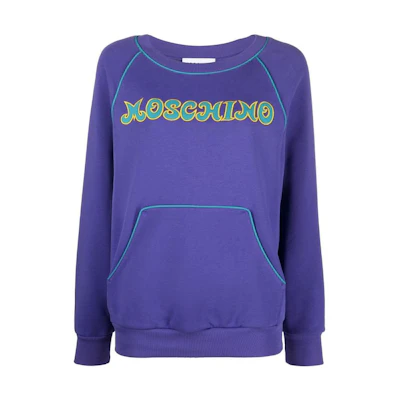 (Women) Moschino FW22 Purple Crewneck Sweatshirt with Logo Embroidery J1713-5528-3278