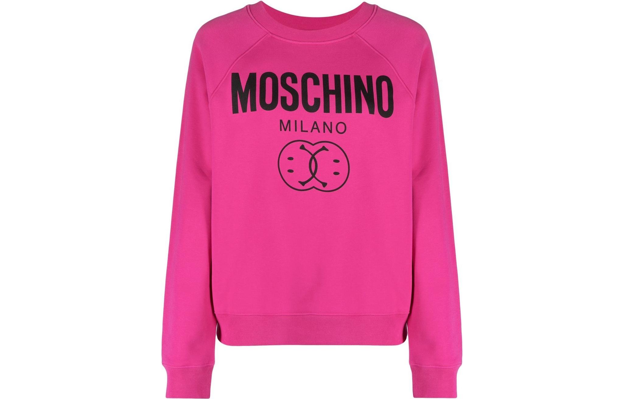 (Women) Moschino FW22 Smiley Logo Print Sweatshirt Women’s Hot Pink A1704-5528-2244