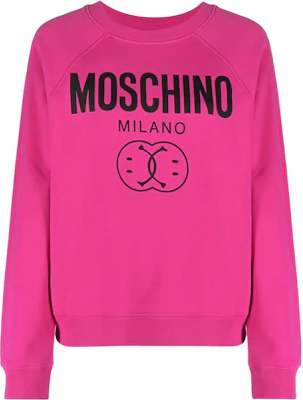 (W) Moschino FW22 Sudadera Rosa Fucsia Mujer con Logo Smiley A1704-5528-2244 Order (W) Moschino FW22 Sudadera Rosa Fucsia Mujer con Logo Smiley A1704-5528-2244