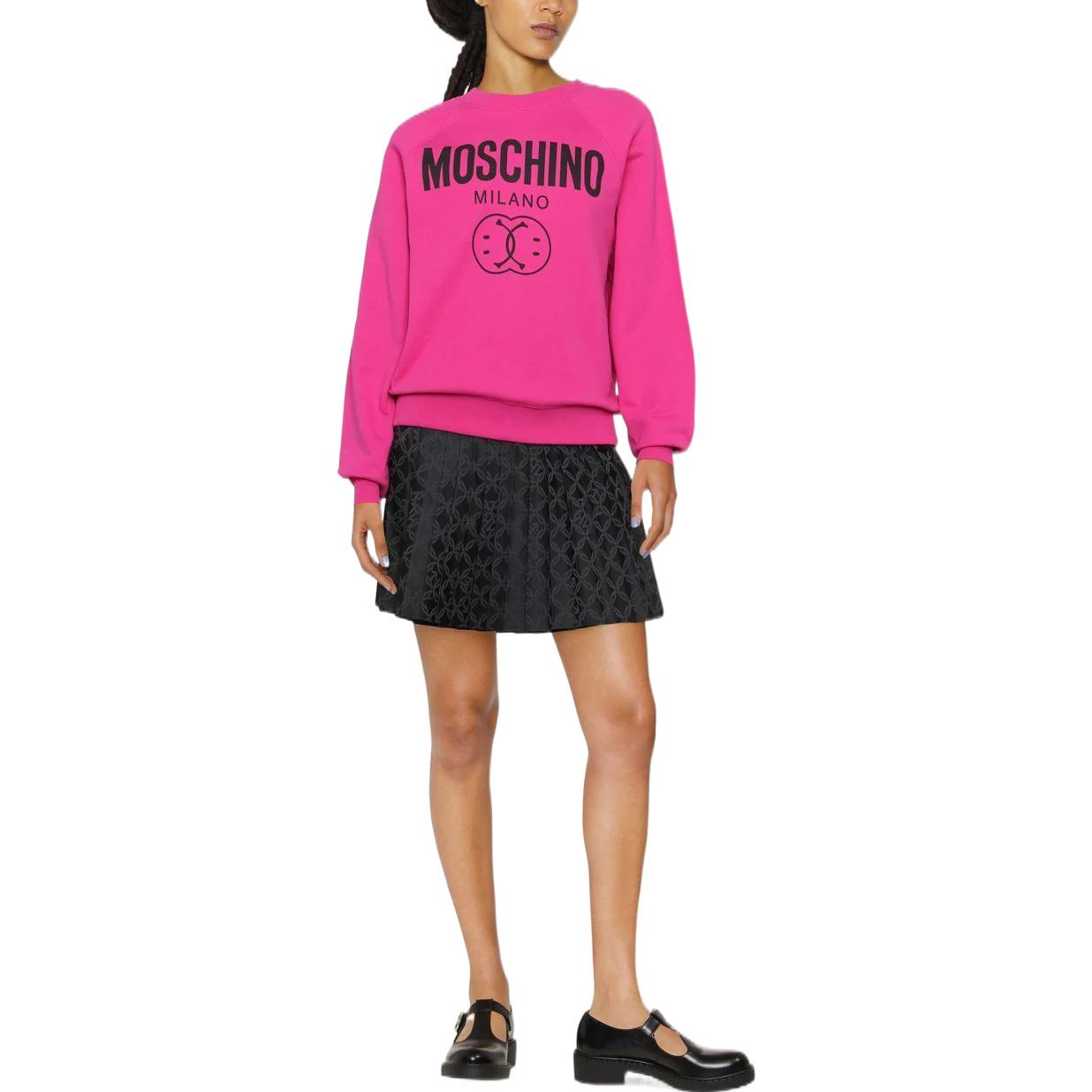 Lookbook (W) Moschino FW22 Sudadera Rosa Fucsia Mujer con Logo Smiley A1704-5528-2244