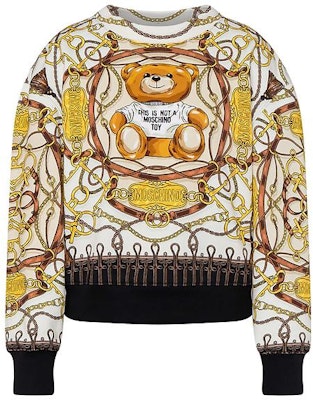(W) 모스키노 FW22 테디베어 프린트 크루넥 풀오버 스웨트셔츠 브라운. AEF222E-0A17055527-1003 Order (W) 모스키노 FW22 테디베어 프린트 크루넥 풀오버 스웨트셔츠 브라운. AEF222E-0A17055527-1003