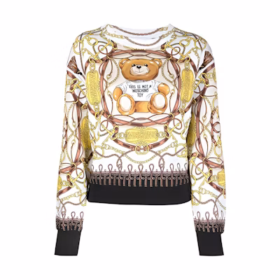 (Women) Moschino FW22 Teddy Bear Print Crewneck Sweatshirt - Multicolor A1705-5527-1003