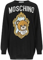 (Women) MOSCHINO FW22 Teddy Letter Knit Sweater Dress Women’s Black V0494-5401-2555 (Women) MOSCHINO FW22 Teddy Letter Knit Sweater Dress Women’s Black V0494-5401-2555