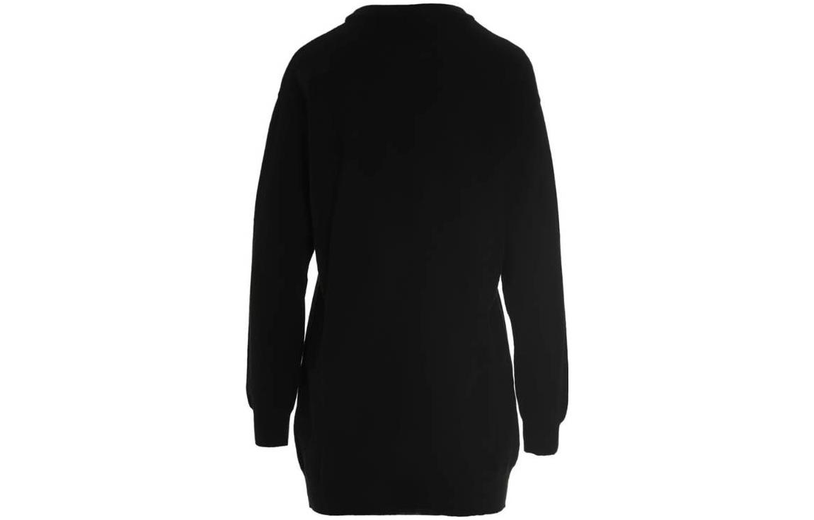 Lookbook (W) MOSCHINO FW22 Teddy Letter Knit Sweater Dress Wanita Hitam V0494-5401-2555