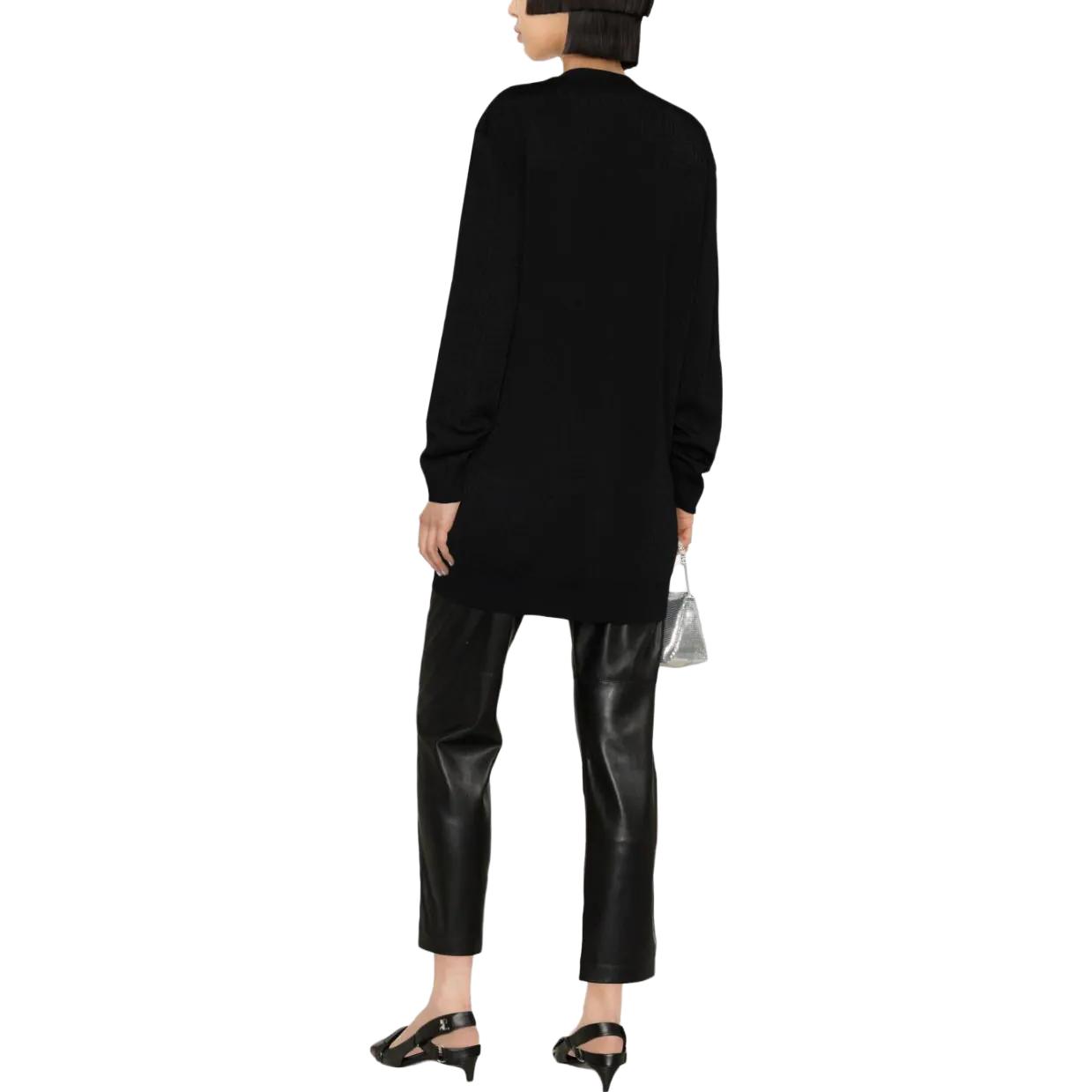 Purchase (W) MOSCHINO FW23 黑色V領長袖針織開襟毛衣 A0903-7700-9636