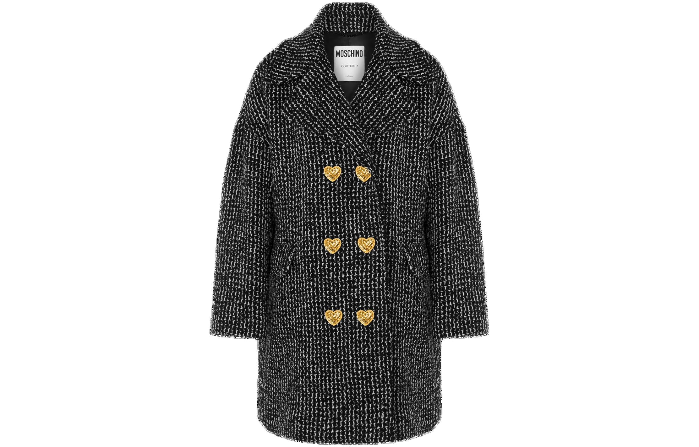 (Women) MOSCHINO FW23  Grey Double-Breasted Long Sleeve Coat. A0618-5412-1555