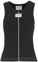 (Women) Moschino FW23 Black Solid Logo Zip-Up Tank Top A0809-8266-1555 (Women) Moschino FW23 Black Solid Logo Zip-Up Tank Top A0809-8266-1555