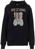 (Women) MOSCHINO FW23 Jewel Teddy Bear Hoodie Black Pullover. A1708-5428-1555 (Women) MOSCHINO FW23 Jewel Teddy Bear Hoodie Black Pullover. A1708-5428-1555