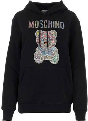 (W) 모스키노 FW23 주얼 테디베어 후디 블랙 풀오버. A1708-5428-1555 Order (W) 모스키노 FW23 주얼 테디베어 후디 블랙 풀오버. A1708-5428-1555