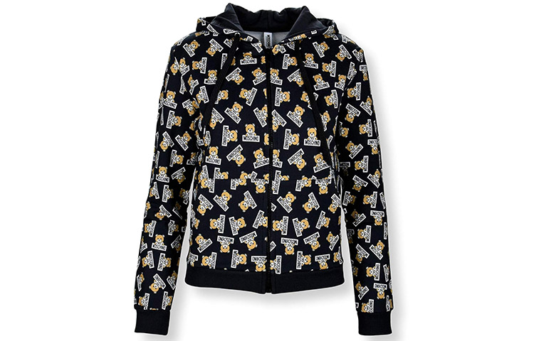 Order (Women) Moschino Letter Bear Zip Hoodie Jacket Black ZT1705-9005-1555