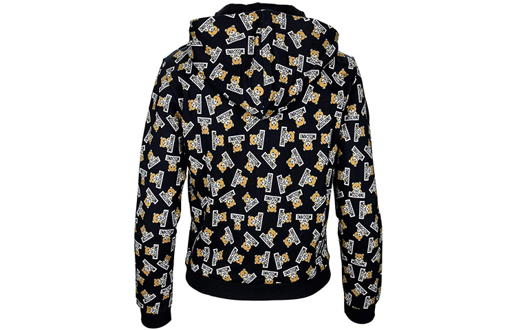 Lookbook (Women) Moschino Letter Bear Zip Hoodie Jacket Black ZT1705-9005-1555