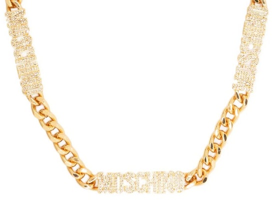 (W) Kalung Rantai Logo MOSCHINO Wanita - Kuningan, Zinc Alloy, PU, Emas. A91668413 Order (W) Kalung Rantai Logo MOSCHINO Wanita - Kuningan, Zinc Alloy, PU, Emas. A91668413