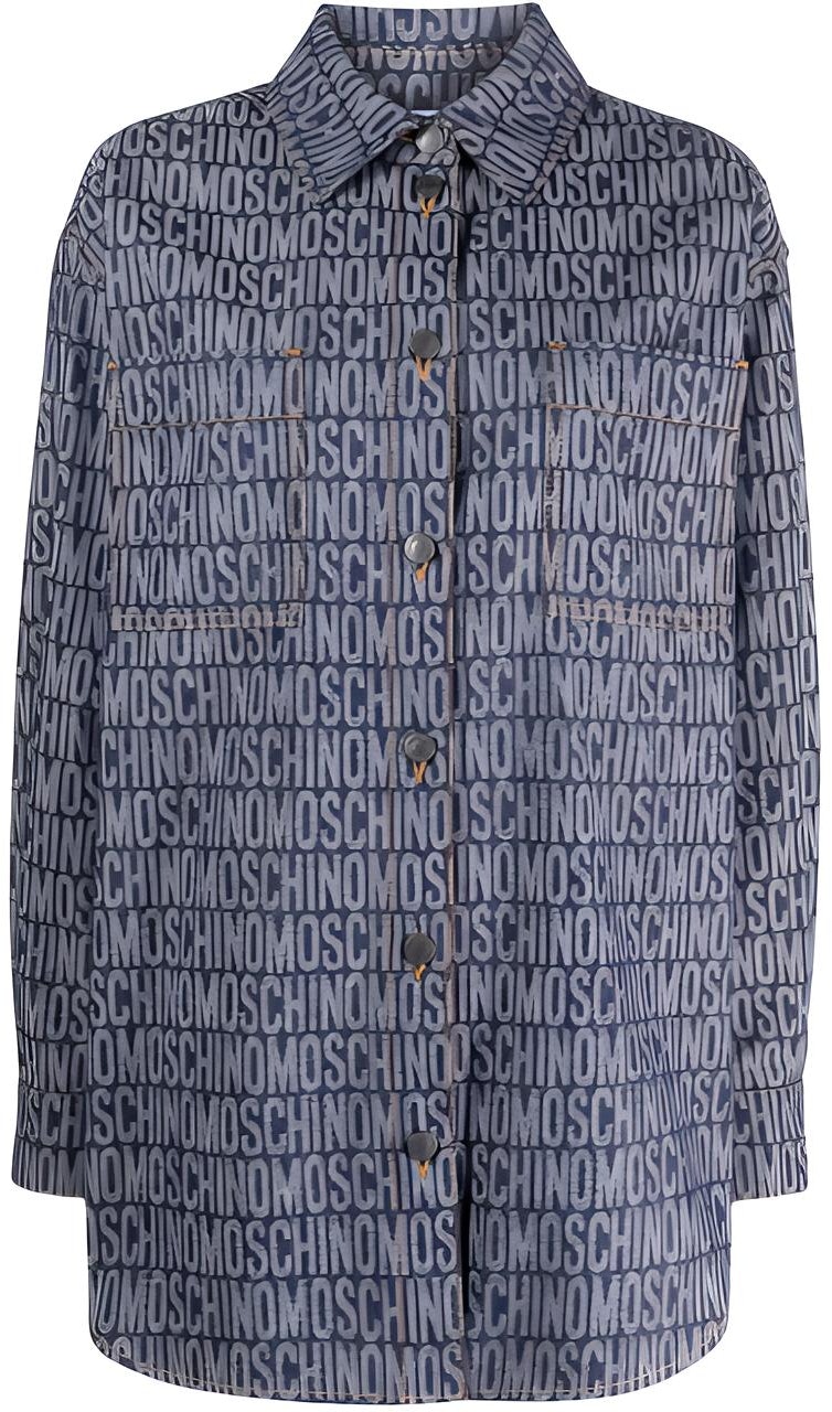 women-moschino-logo-jacquard-single-breasted-denim-shirt-navy-blue-a0203-7723-1290