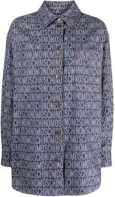 (W) モスキーノ ロゴ ジャカード シングルブレスト デニムシャツ ネイビーブルー A0203-7723-1290 Order (W) モスキーノ ロゴ ジャカード シングルブレスト デニムシャツ ネイビーブルー A0203-7723-1290