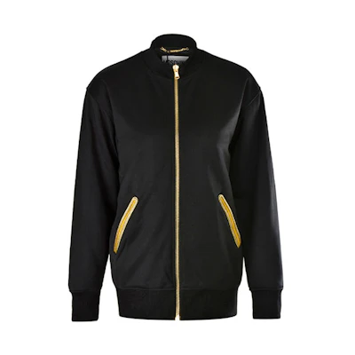 (Women) MOSCHINO Logo Yellow Long Sleeve Jacket Black Fall Outerwear EA0516-0529-4555