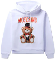 (Women) Moschino Magic Circus Bear White Hoodie Fashion Piece T1704-0527-2001 (Women) Moschino Magic Circus Bear White Hoodie Fashion Piece T1704-0527-2001