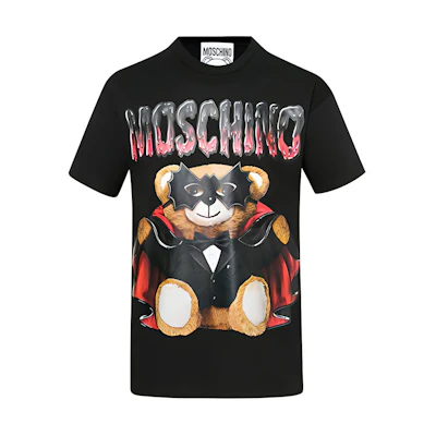 (Women) MOSCHINO Masked Teddy Bear Graphic T-Shirt Black. A0712-0540-1555