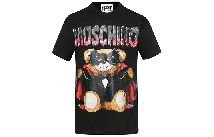 (Women) MOSCHINO Masked Teddy Bear Graphic T-Shirt  Black. A0712-0540-1555 圖 2
