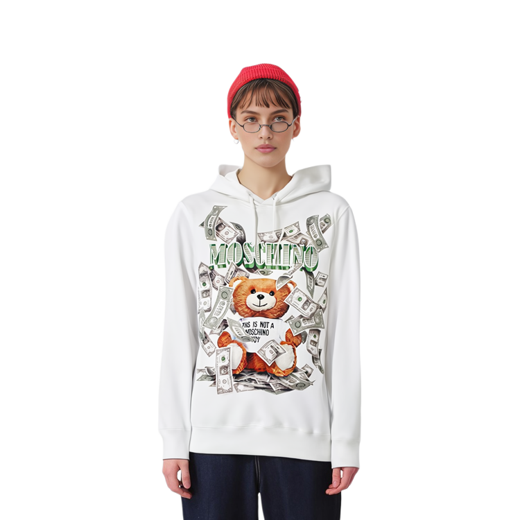 Shop (W) 모스키노 머니 베어 화이트 후드티 T1713-5427-3002