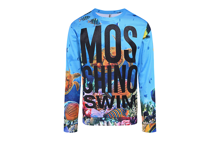 (Women) Moschino Ocean Logo Lettering Sweatshirt Deep Sky Blue 2-V1707-2119-1278