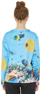 (Women) Moschino Ocean Logo Lettering Sweatshirt Deep Sky Blue 2-V1707-2119-1278 Details for (Women) Moschino Ocean Logo Lettering Sweatshirt Deep Sky Blue 2-V1707-2119-1278