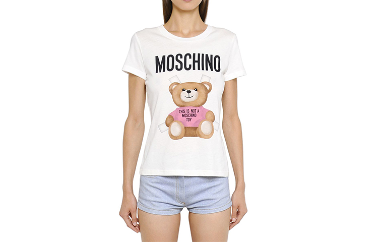 (Women) MOSCHINO Pink Bear Oversized T-Shirt  White 0706-0440-3001