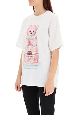 (W) 모스키노 핑크 케이크 테디베어 루즈핏 코튼 티셔츠 여성 화이트 Z-V0702-5440-1001 Shop (W) 모스키노 핑크 케이크 테디베어 루즈핏 코튼 티셔츠 여성 화이트 Z-V0702-5440-1001