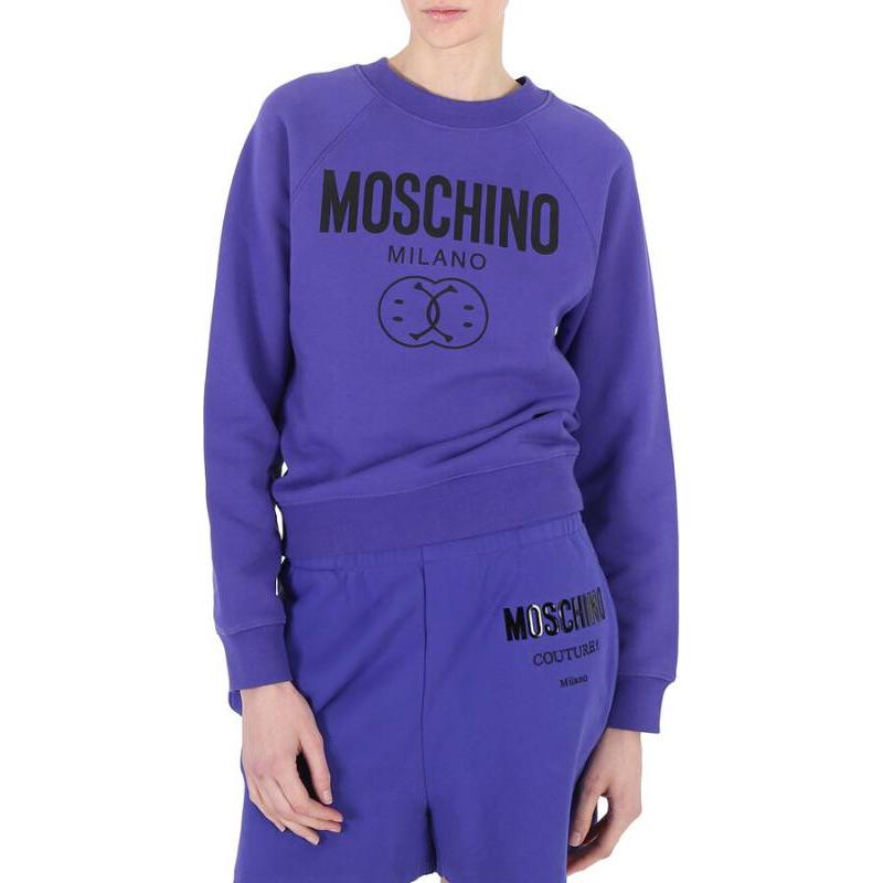 (Women) Moschino Smiley Logo Crewneck Long Sleeve Sweatshirt Women’s Purple A1704-5528-2278
