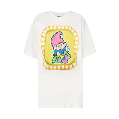 (Women) MOSCHINO Smurfs Graphic Oversized Crewneck T-Shirt White A0707604019A-1002
