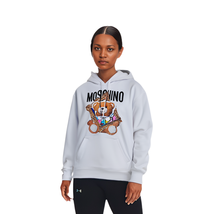 (Women) Moschino SS20 Frame Bear Oversized Hoodie White MOS171004271001 圖 5