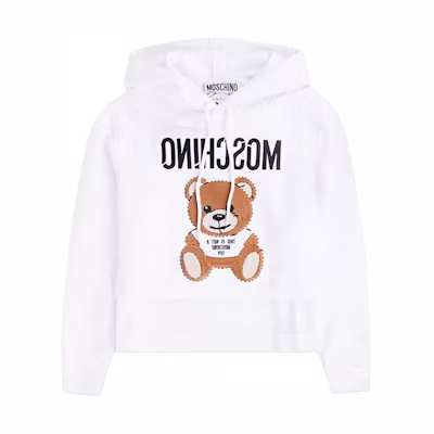 (Women) MOSCHINO SS20 Fun Teddy Print White 3/4 Sleeve Cartoon Sweatshirt Women. 171104271001