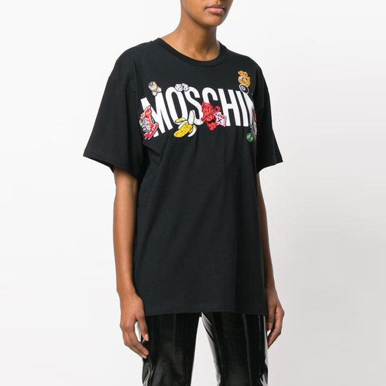 Purchase (W) MOSCHINO SS21 黑色棉質Logo短袖T恤。 A0711-0540-J1555