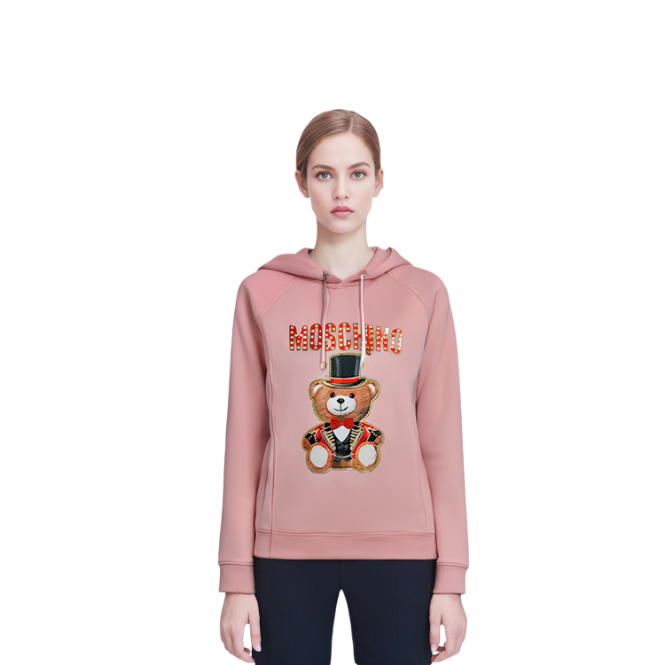 Sizing (W) Sudadera Moschino SS21 Rosa Oso Mágico de Circo Cartoon. E-T0453-0527-3224