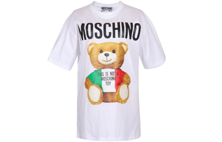 (Women) MOSCHINO SS21 Italian Teddy Bear Cartoon Print T-Shirt  White 07080-540V-1001