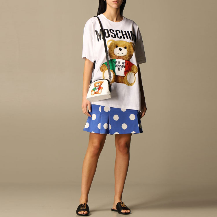 Details for (W) MOSCHINO SS21 義大利泰迪熊卡通印花T恤 白色 07080-540V-1001