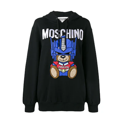 (Women) MOSCHINO SS21 Robot Graphic Hoodie Women’s Black V1706-5527-1555