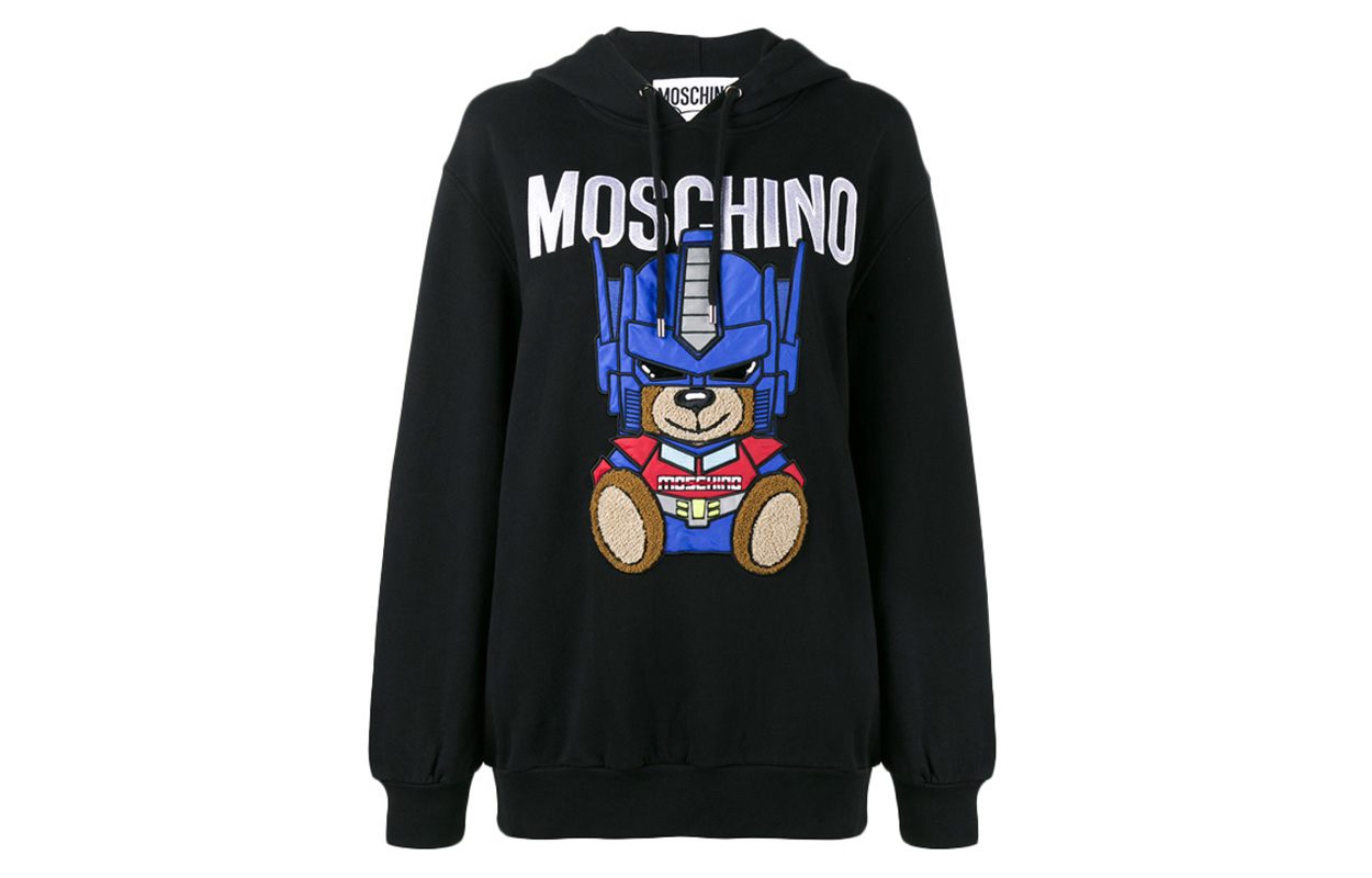 Order (W) MOSCHINO SS21 機器人圖案連帽衫 女款 黑色 V1706-5527-1555
