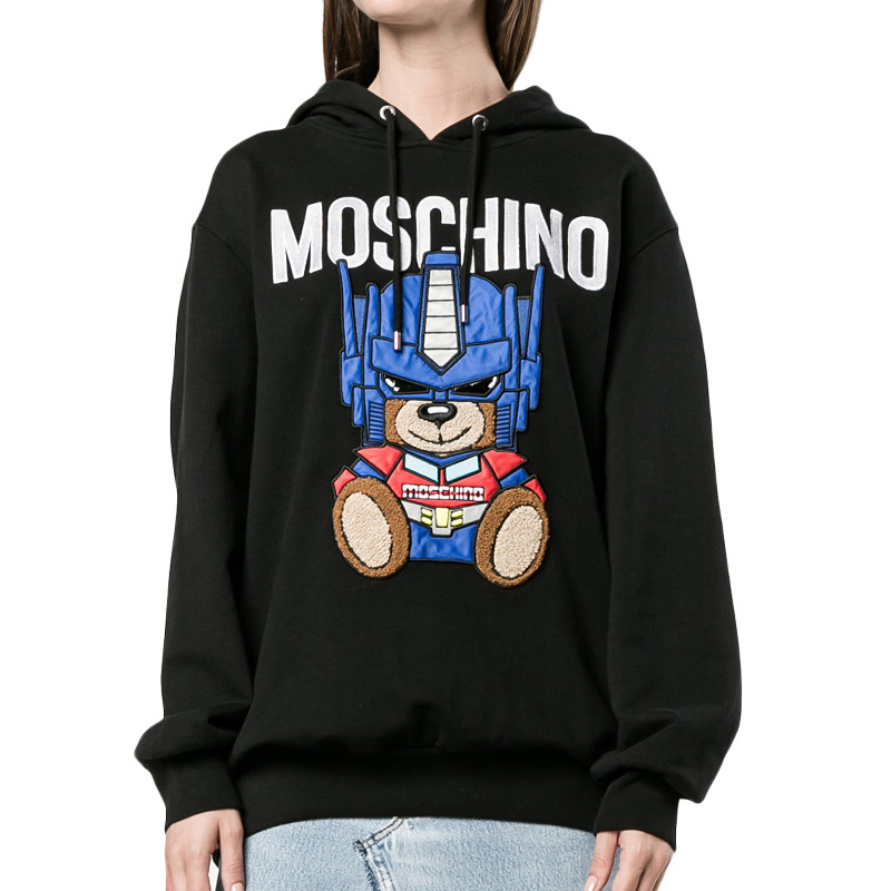 Lookbook (W) MOSCHINO SS21 機器人圖案連帽衫 女款 黑色 V1706-5527-1555