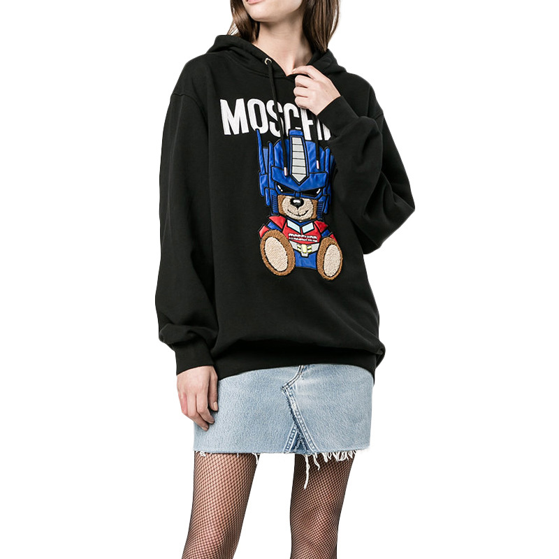 Purchase (W) MOSCHINO SS21 機器人圖案連帽衫 女款 黑色 V1706-5527-1555
