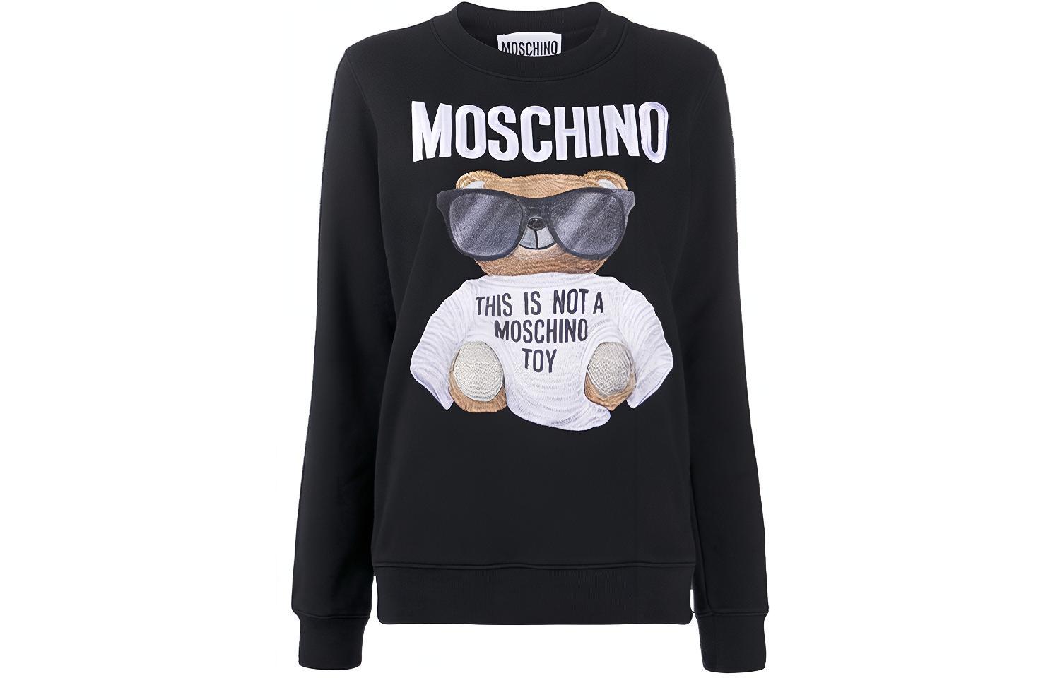 (Women) MOSCHINO SS21 Teddy Bear Cartoon Print  Sweatshirt Black EV1708-5527-1555