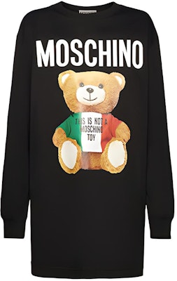 (W) MOSCHINO SS21 Gaun Lengan Panjang Hitam Cetak Teddy Bear 0707-0540-1555 Buy (W) MOSCHINO SS21 Gaun Lengan Panjang Hitam Cetak Teddy Bear 0707-0540-1555