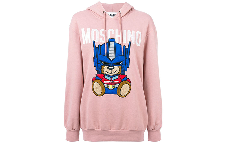 (Women) MOSCHINO SS21 Transformers Teddy Hoodie Pink  Fashion. V17065527-1187