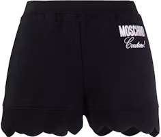 (Women) Moschino SS22 Logo Embroidered Casual Black Shorts A0315-0428-1555 (Women) Moschino SS22 Logo Embroidered Casual Black Shorts A0315-0428-1555